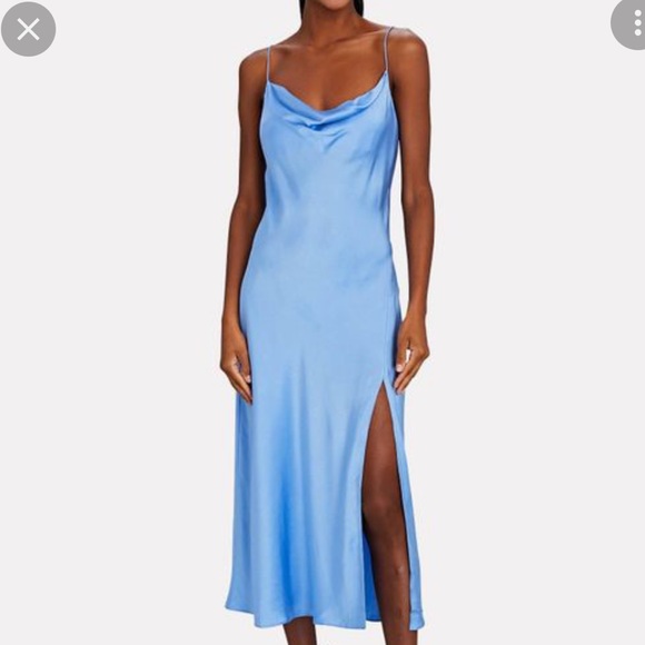 INTERMIX Dresses & Skirts - Intermix
Women's Blue Rachael Silk Cowl Neck Slip Dress